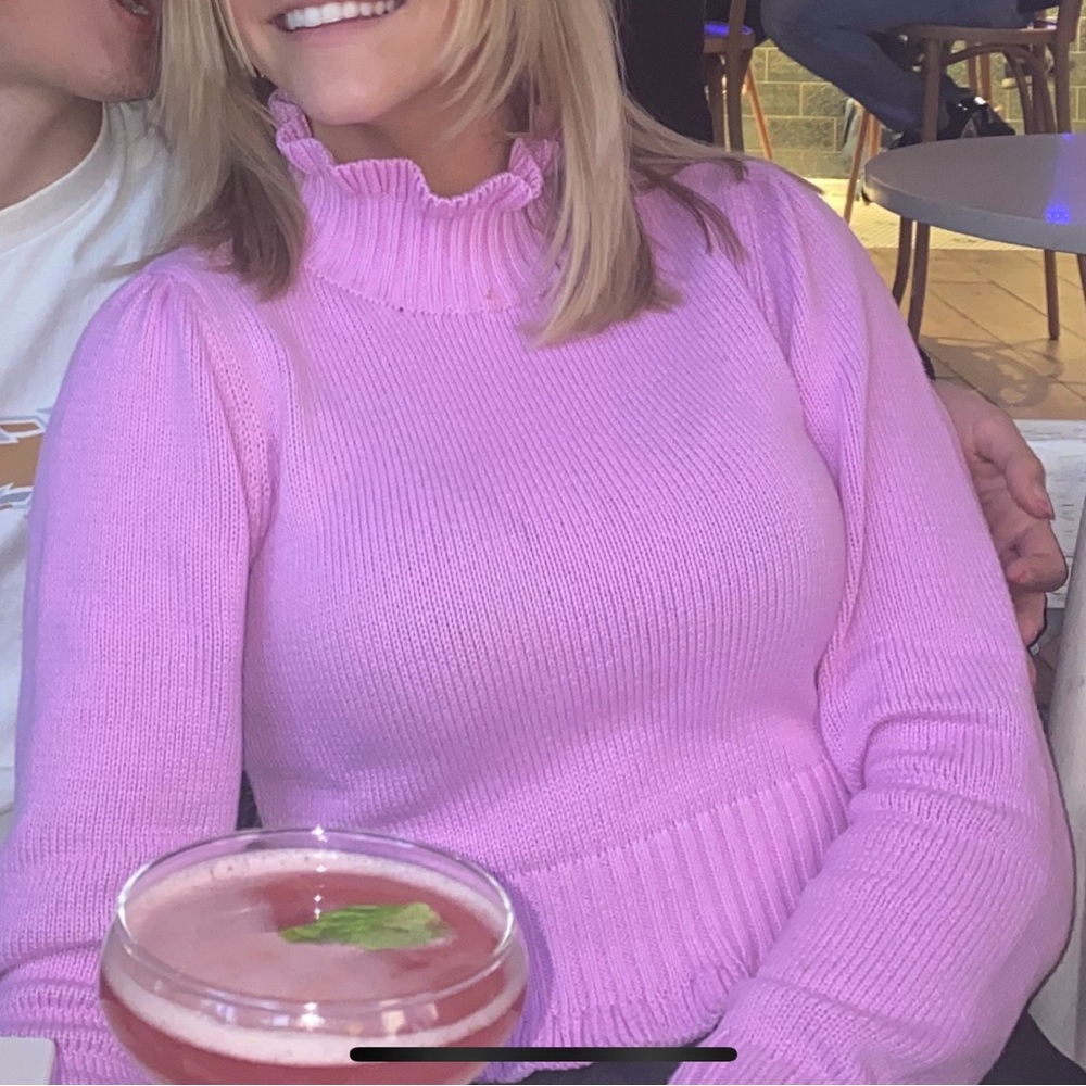 Pink Sweater with Ruffle Details - Picture 2 of 6